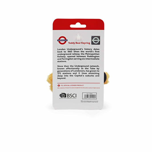 London Underground Teddy Bear Keyring - 'LONDON' Dark Grey Edition - London Souvenirs GIFTS