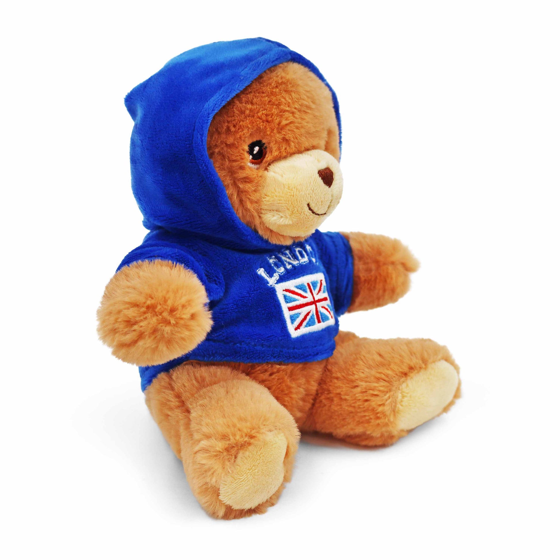 London Union Jack Teddy Bear - Blue Hoodie - London Souvenir Teddy Bear