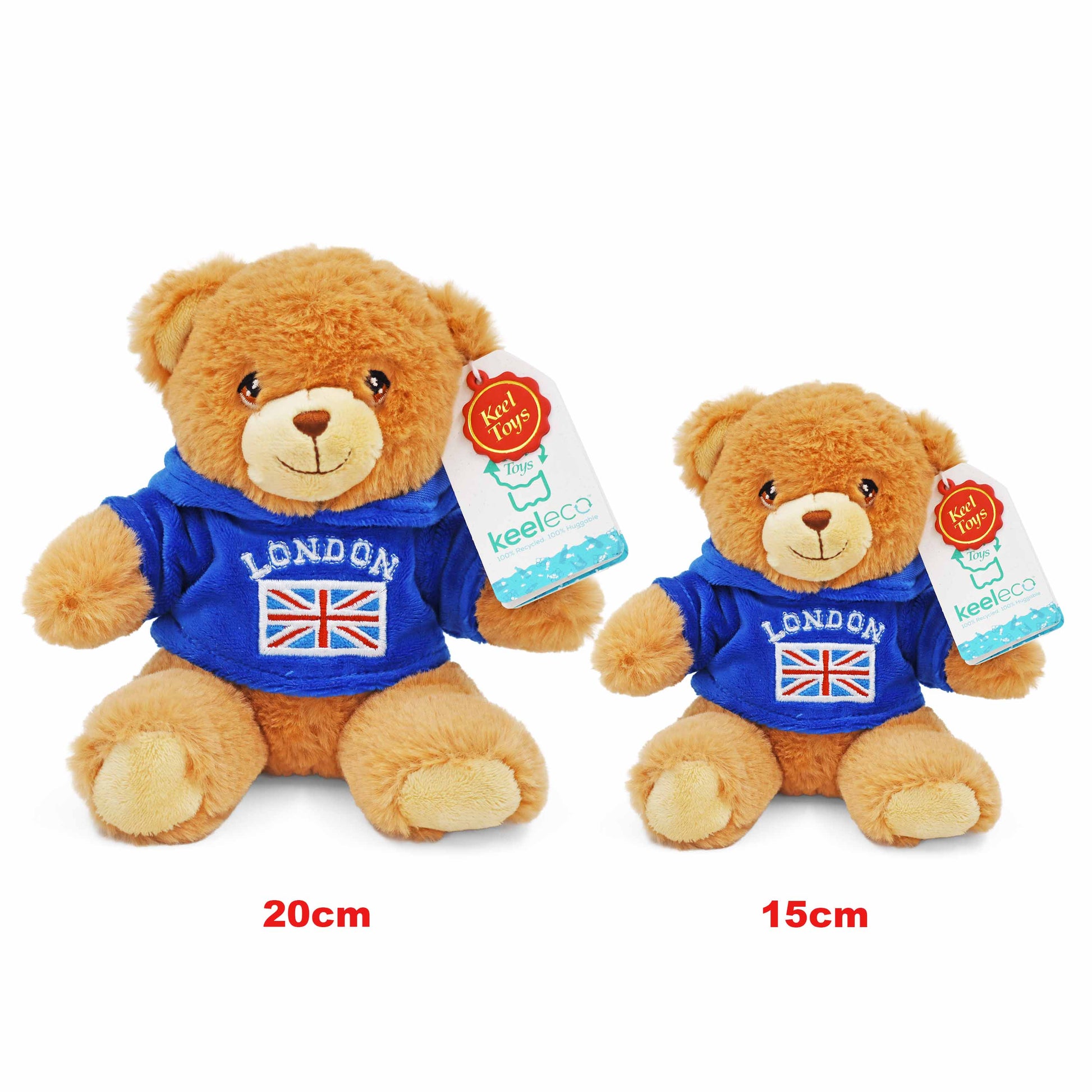 London Union Jack Teddy Bear - Blue Hoodie - London Souvenir Teddy Bear - London Souvenir Teddy Bears