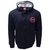 London Underground Navy Zipped Hoodie - 'LONDON' - Unisex - London Gifts