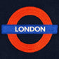 London Underground Navy Zipped Hoodie - 'LONDON' - Unisex - British Gifts