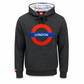 Dark gray hoodie with London Underground logo on a white background