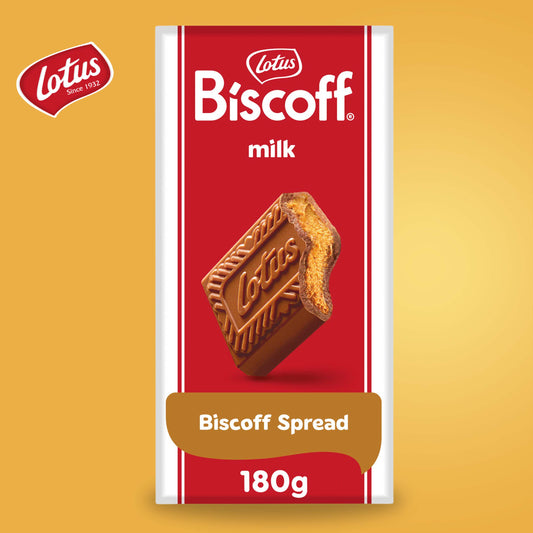 Lotus Biscoff Milk Chocolate with Biscoff Cream - 180g - British Biscuits