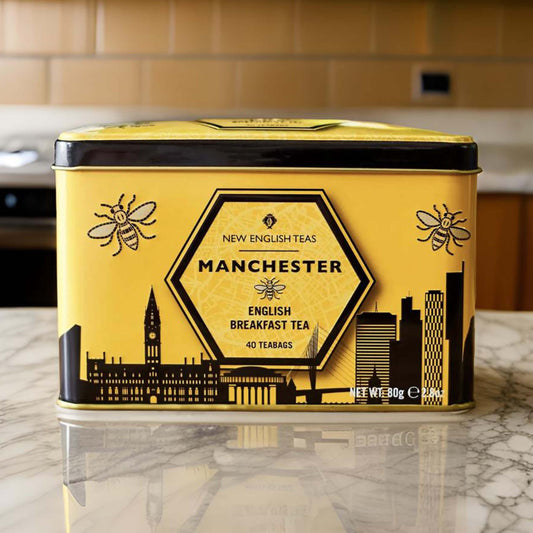 Manchester Bee Tea Caddy  Tin - 40 Teabags - British Souvenirs