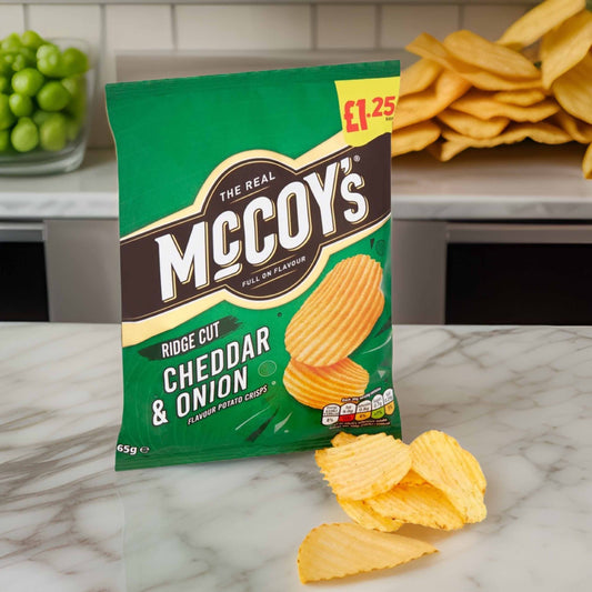 McCoy’s Cheddar & Onion 65g – (£1.25 Bag) - British Snacks