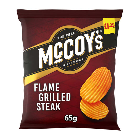 McCoy’s Flame Grilled Steak 65g – (£1.25 Bag) - British Snacks