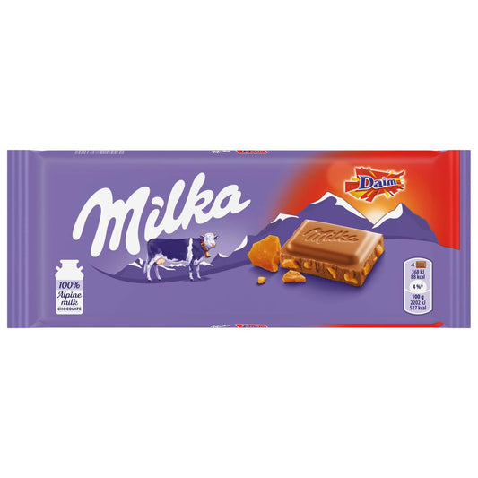 Milka Daim Chocolate Bar - 100g - Daim Milka