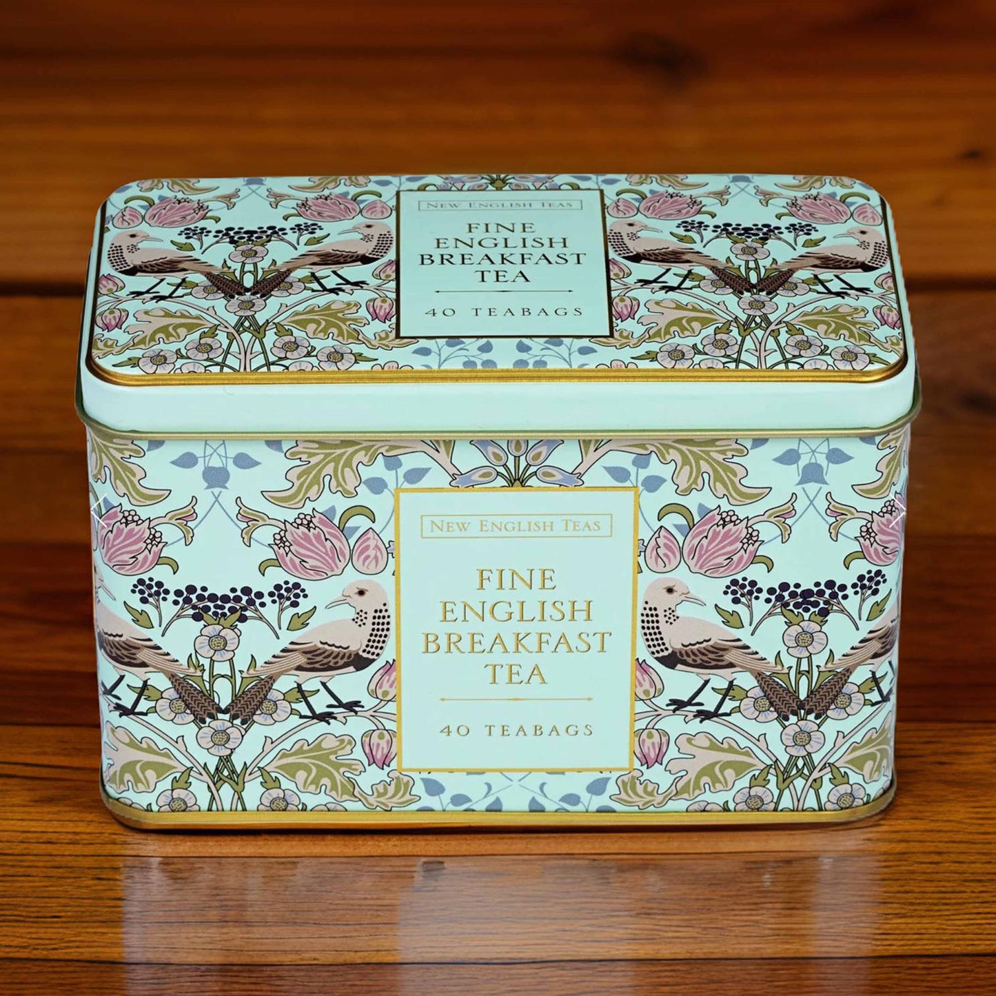 Mint Green The Song Thrush Tea Caddy Tin - 40 Teabags - London Souvenirs