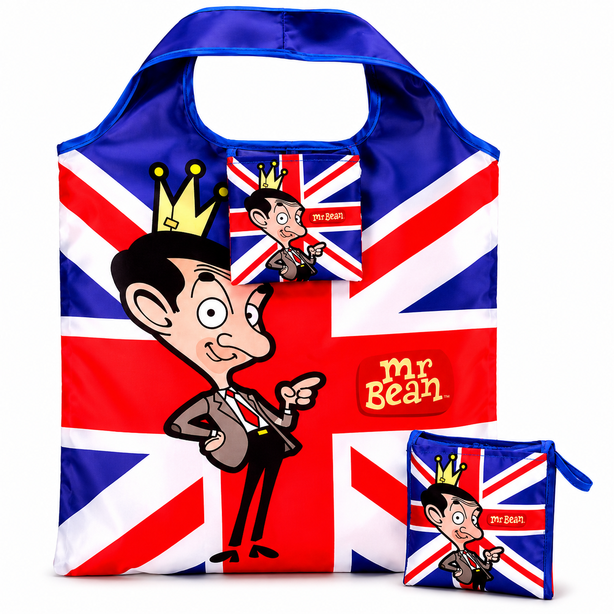 Mr Bean Foldable Reusable Shopping Bag With Pouch