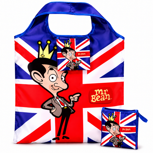 Mr Bean Foldable Reusable Shopping Bag With Pouch