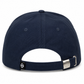 Navy blue cap with a brand logo on the back on a white background