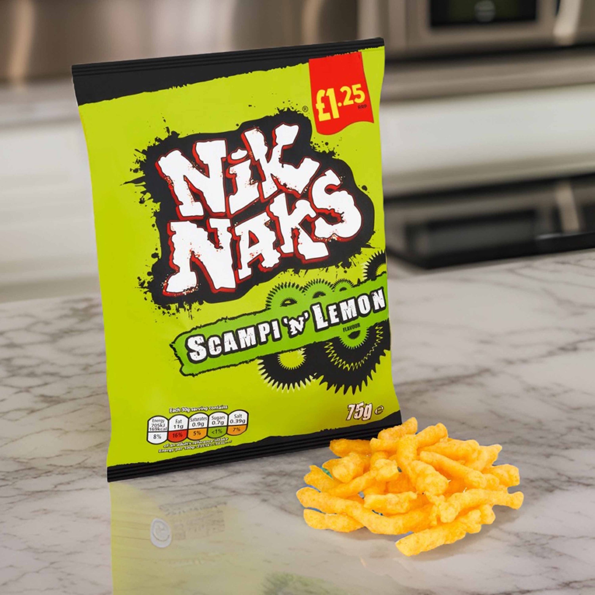 Nik Naks Scampi 'N' Lemon Crisps 75g – (£1.25 Bag) - British Classic Crisps