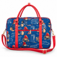 Paddington Bear blue tapestry travel bag with front zip pocket