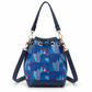 Piccadilly Line Mind the Gap bucket handbag with navy straps
