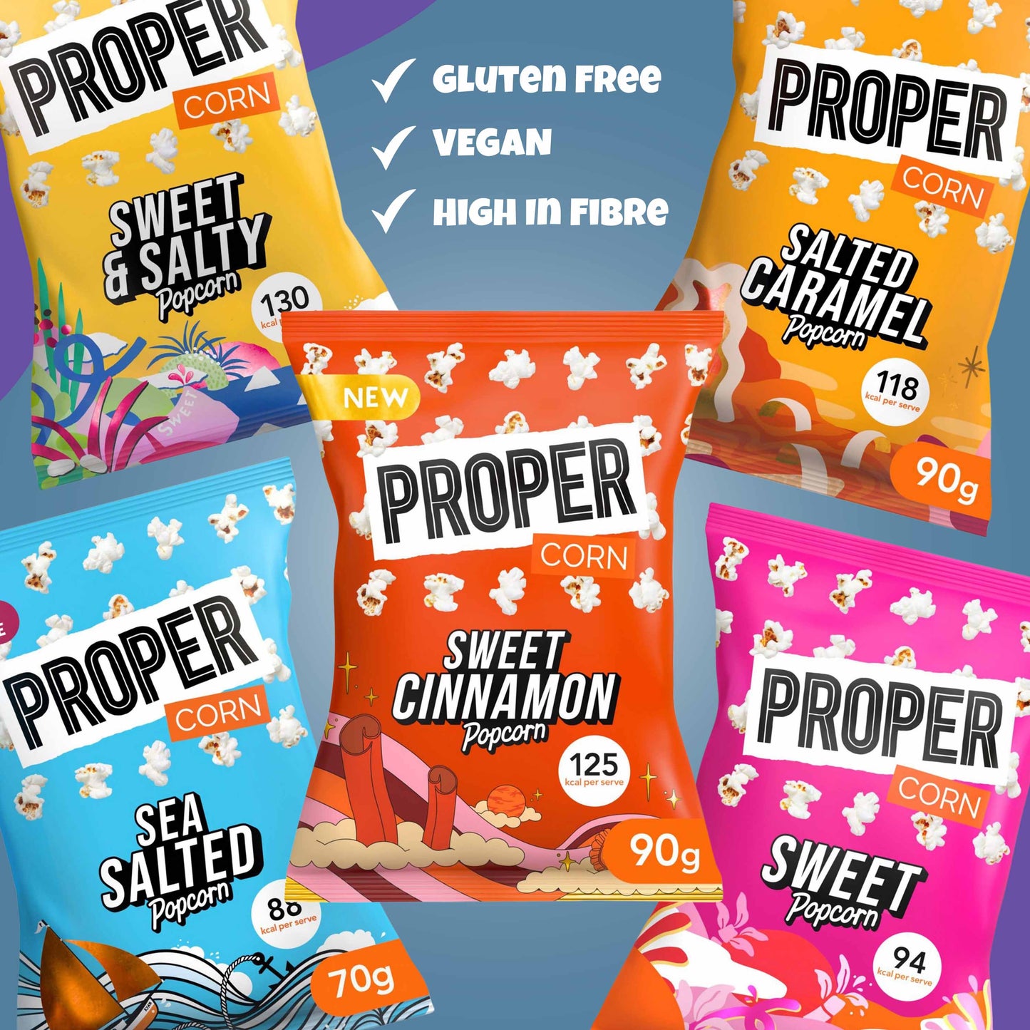 Propercorn Salted Caramel Popcorn - 90g - Popcorn Snacks