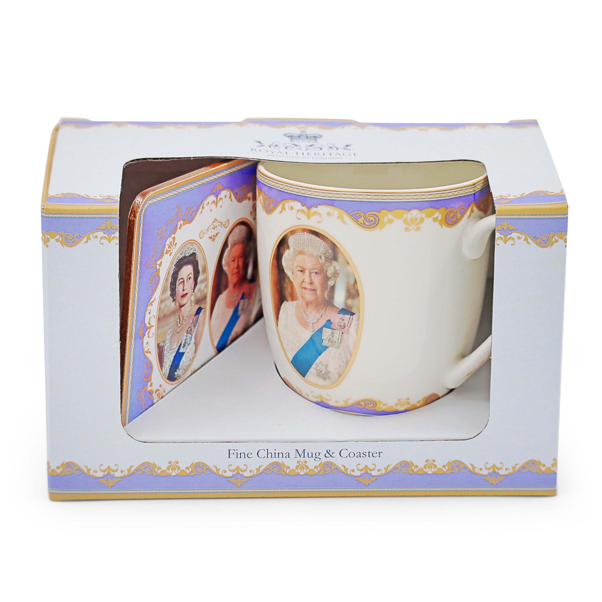 Queen Elizabeth II coaster and mug set