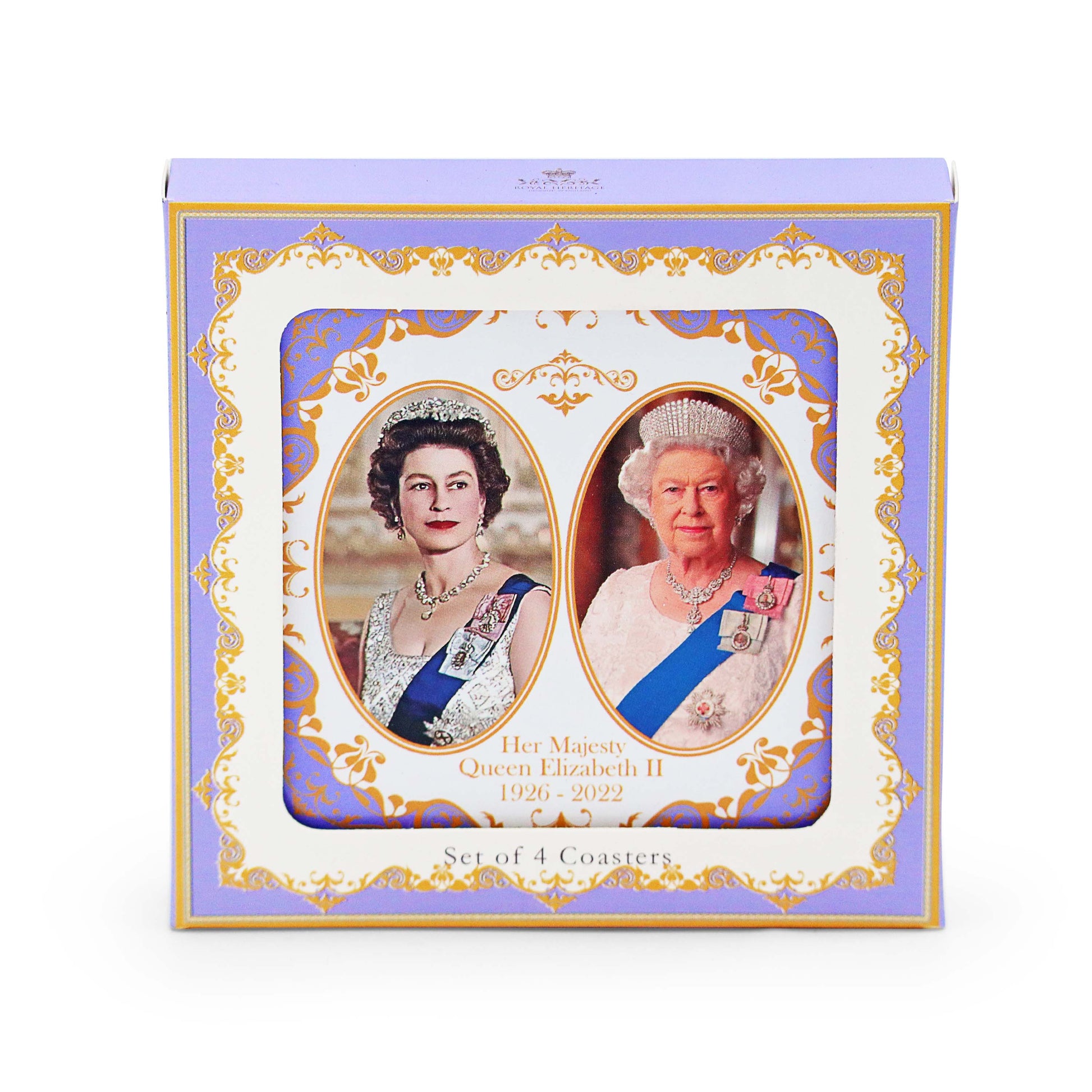 Queen Elizabeth Set Of 4 Coasters Souvenir