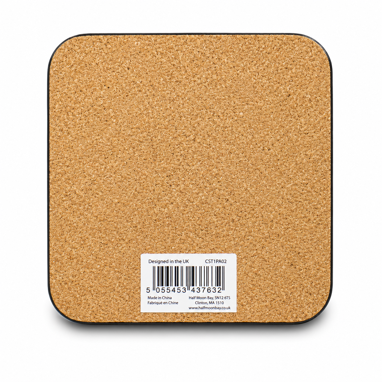 Rear view of the Official Paddington Bear coaster showing the cork backing on a white studio background.