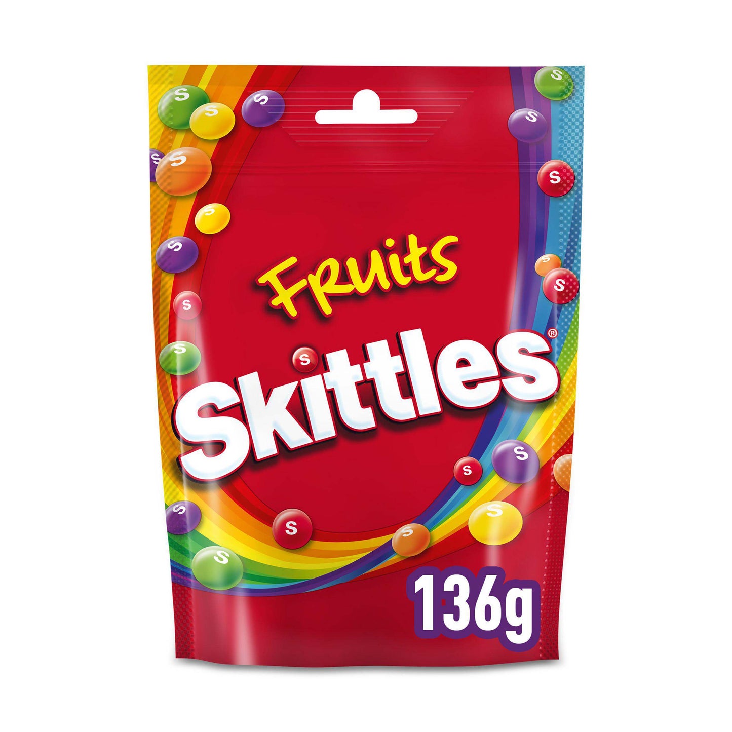 Skittles Vegan Chewy Sweets Fruit Flavoured Pouch Bag - 136g - British Snacks and sweets