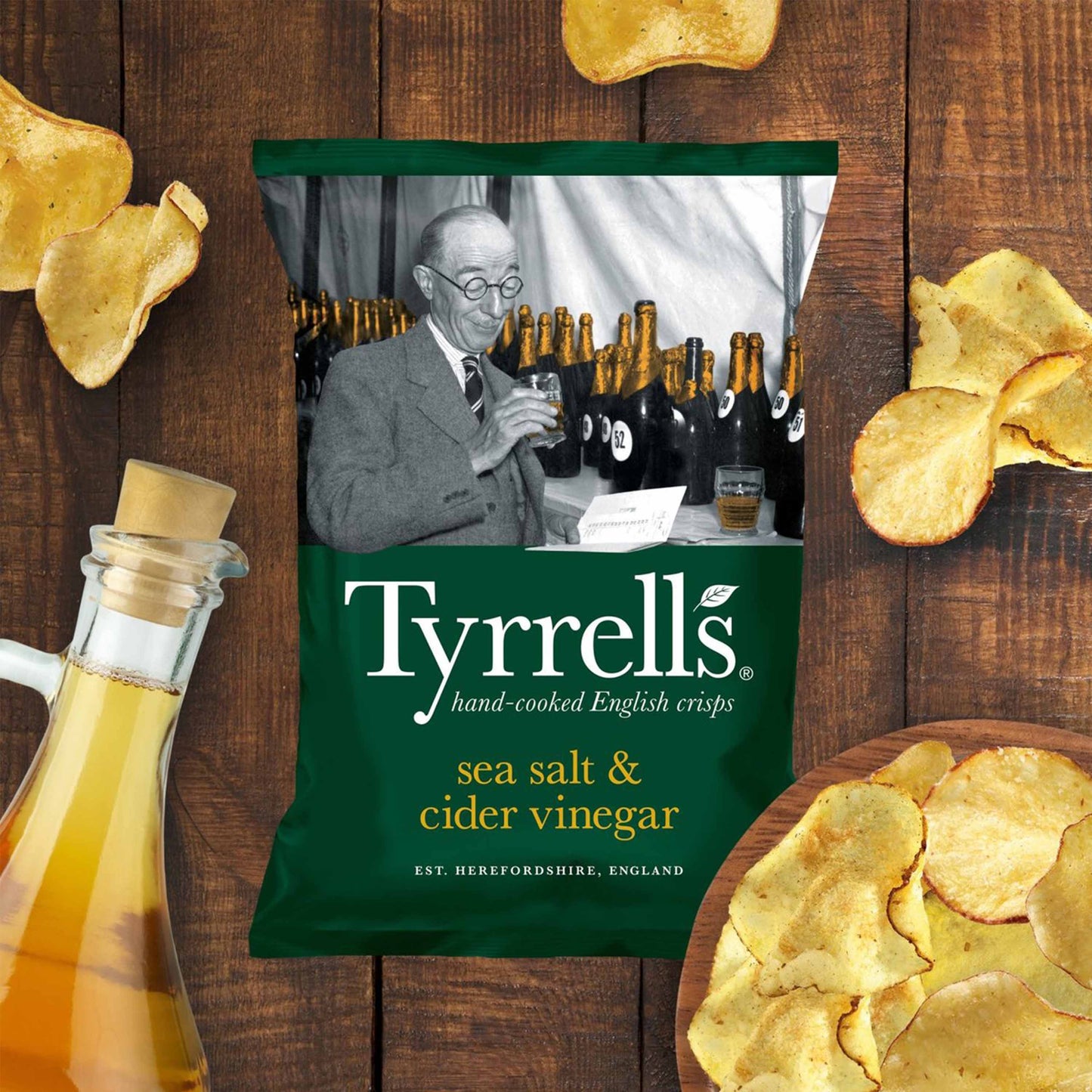 Tyrrells Sea Salt & Cider Vinegar Sharing Crisps - 150g
