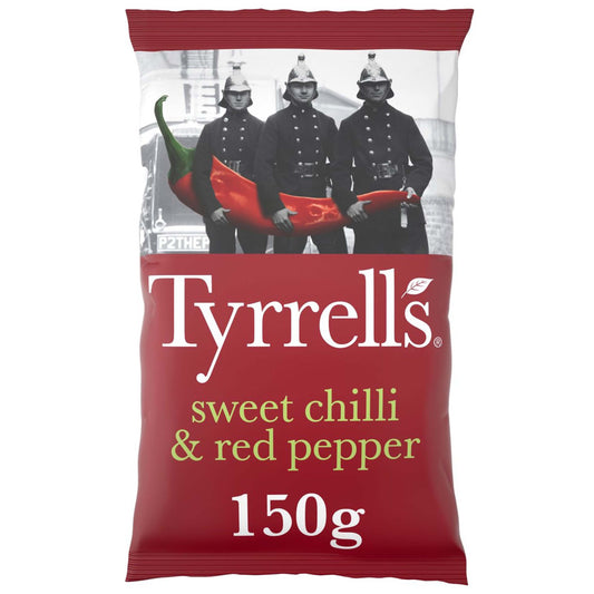 Tyrrells Sweet Chilli & Red Pepper Sharing Crisps - 150g - British Snacks