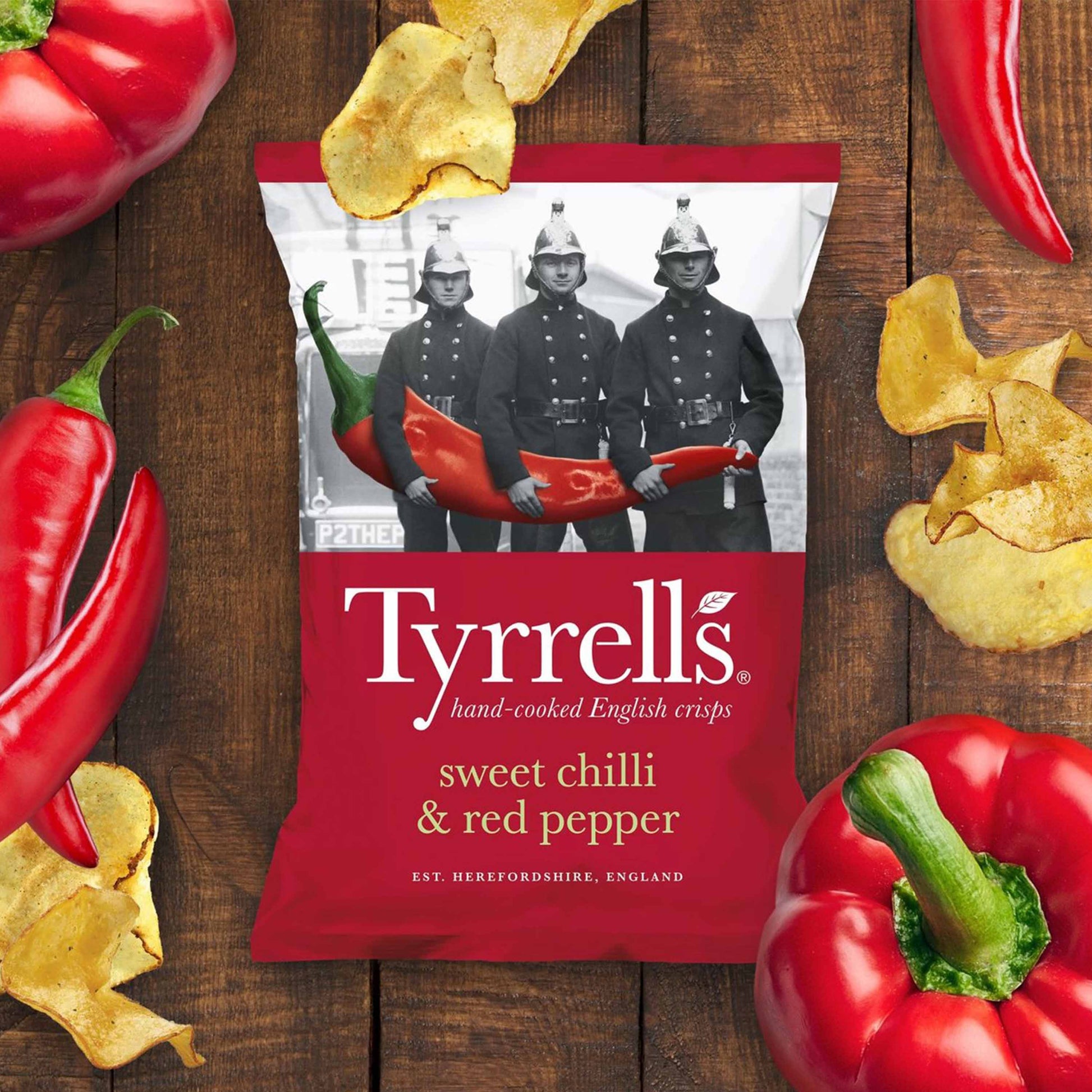 Tyrrells Sweet Chilli & Red Pepper Sharing Crisps - 150g - British Classic Crisps