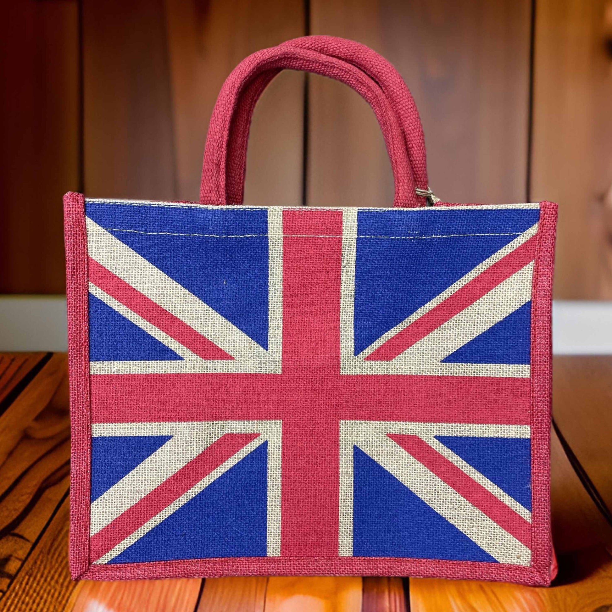 Union Jack Jute Bag - London Souvenir Bag - British Souvenirs