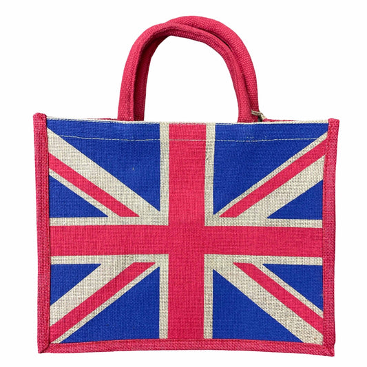 Union Jack Jute Bag - London Souvenir Bag - British Souvenirs