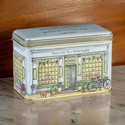 Vintage Tea Merchants Tea Shop Caddy Tin - 40 Teabags - London Souvenirs