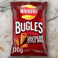Walkers Bugles Southern Style BBQ Sharing Bag Snacks - 110g - British Snacks
