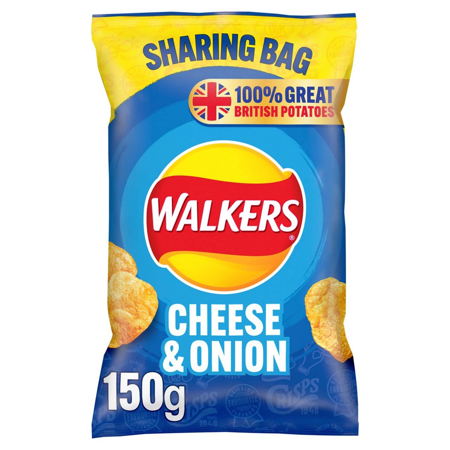 Walkers Cheese & Onion Sharing Crisps - 150g - British Gifts