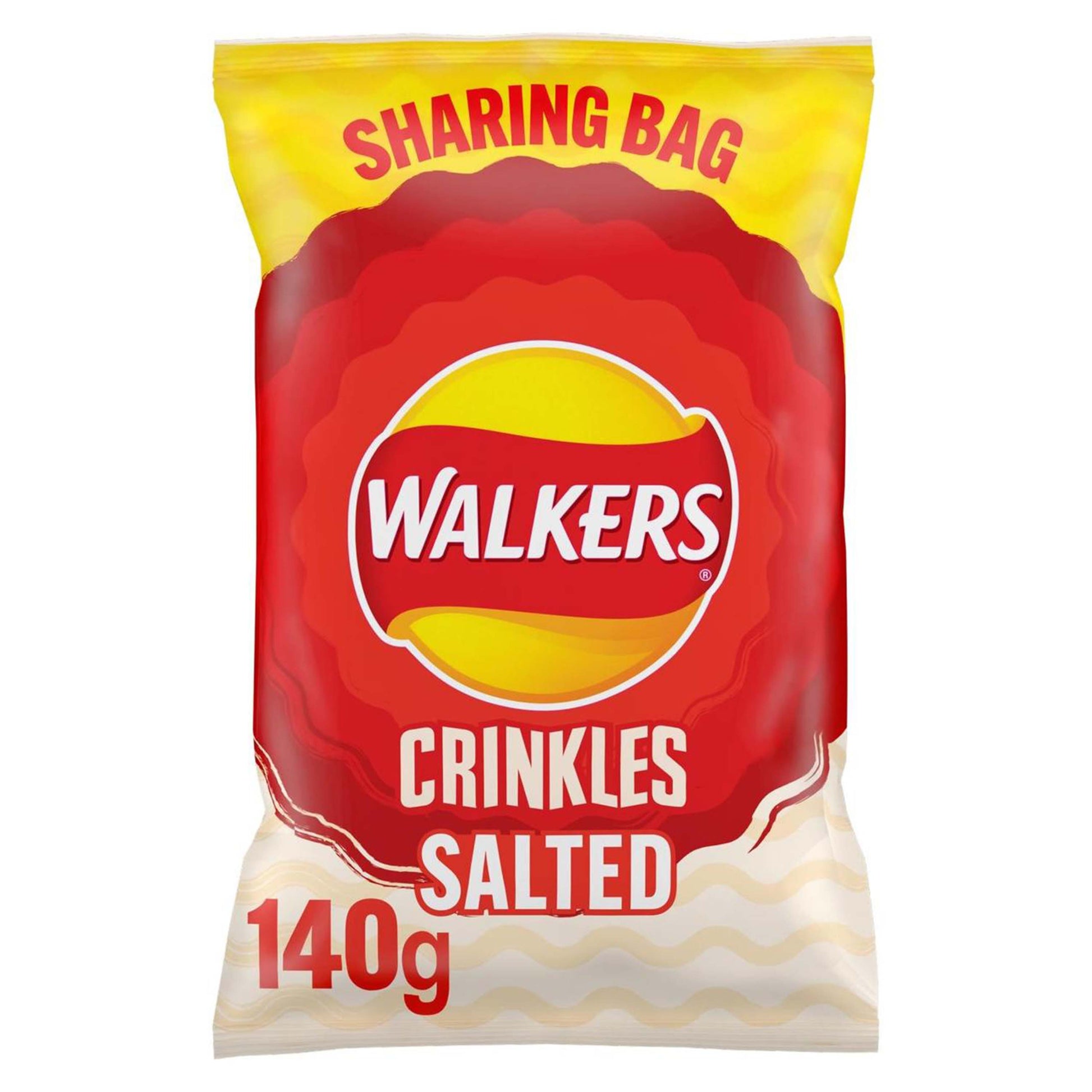 Walkers Crinkles Simply Salted Sharing Bag Crisps - 140g - Walkers Snacks