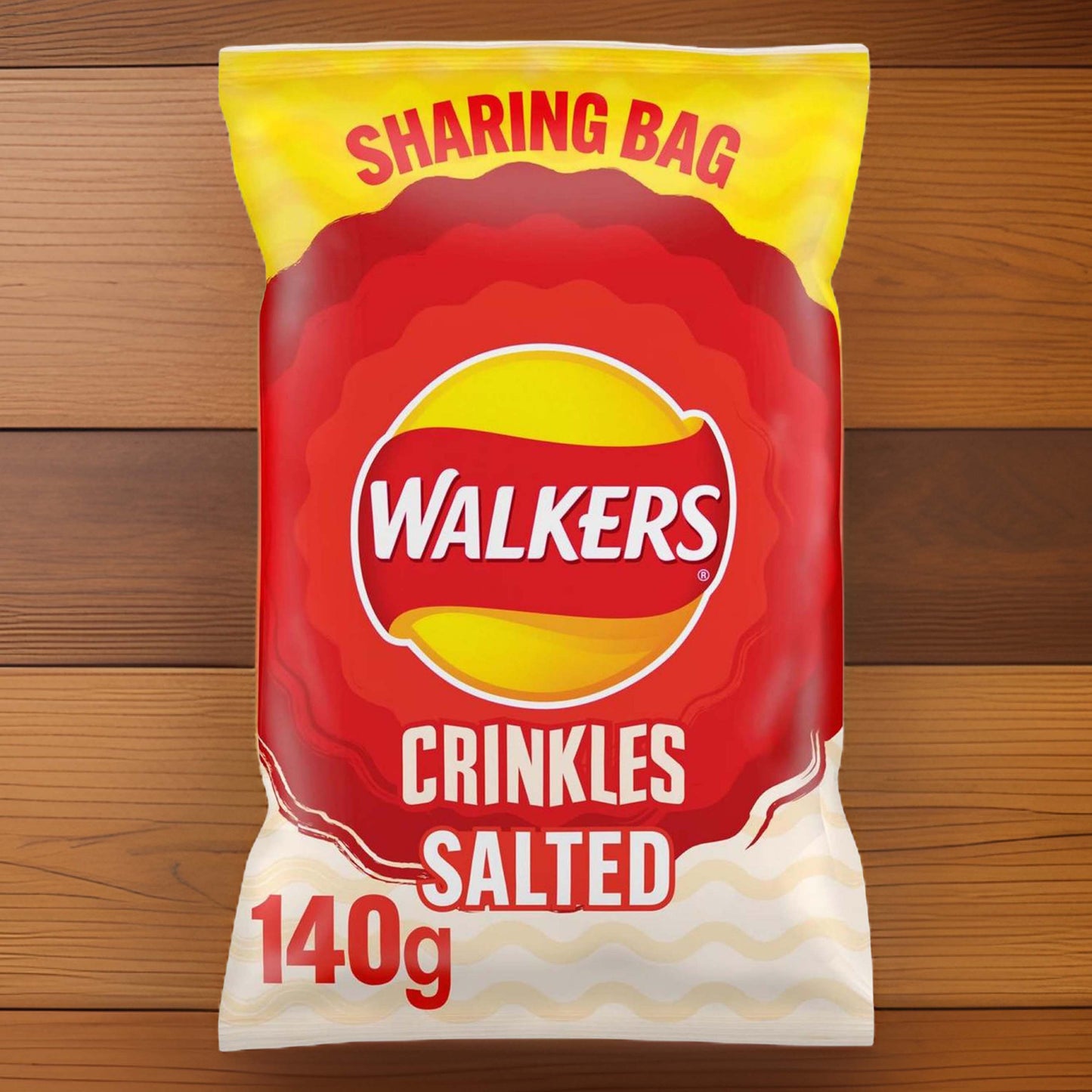 Walkers Crinkles Simply Salted Sharing Bag Crisps - 140g - BRITISH CRISPS