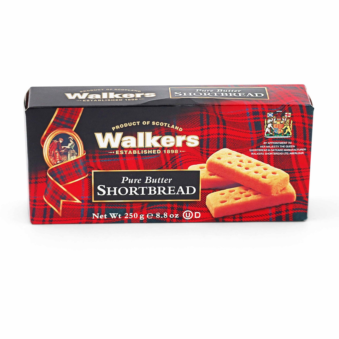 Walkers Pure Butter Shortbread Fingers - 250g - British Biscuits