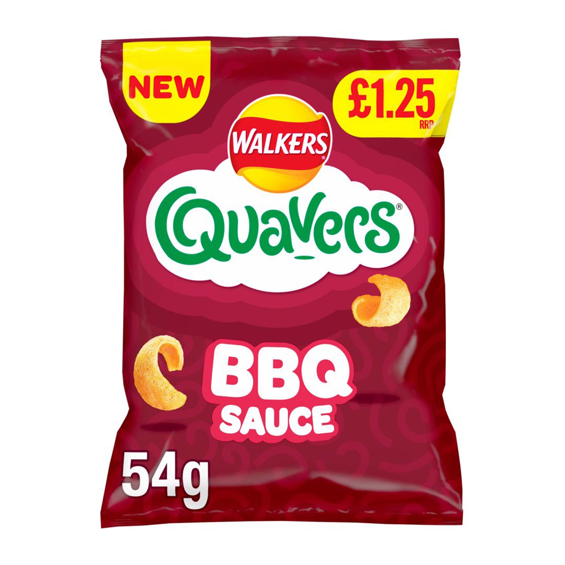 Walkers Quavers BBQ Sauce Snacks Crisps 54g – (£1.25 Bag) - British Snacks