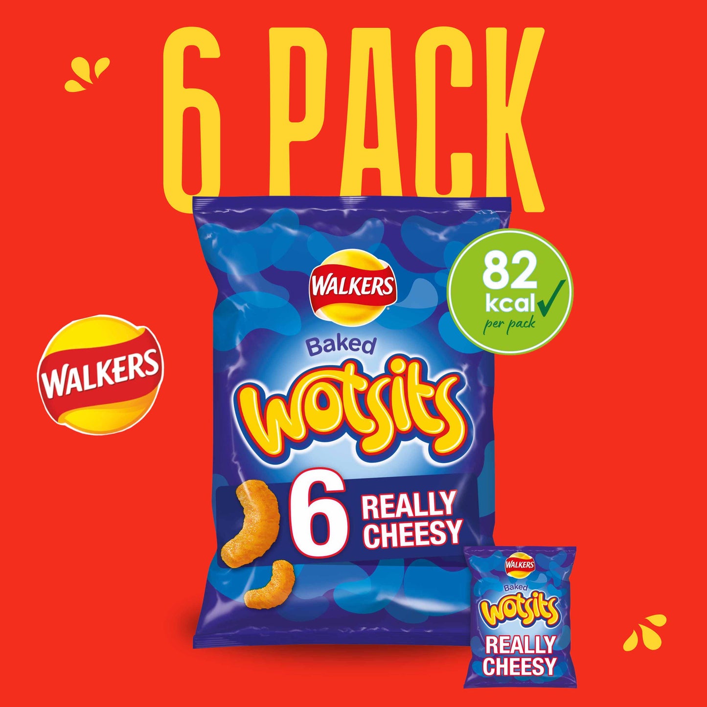 Walkers Really Cheesy Wotsits Multipack Crisps - 6 PACK - MULTIPACK