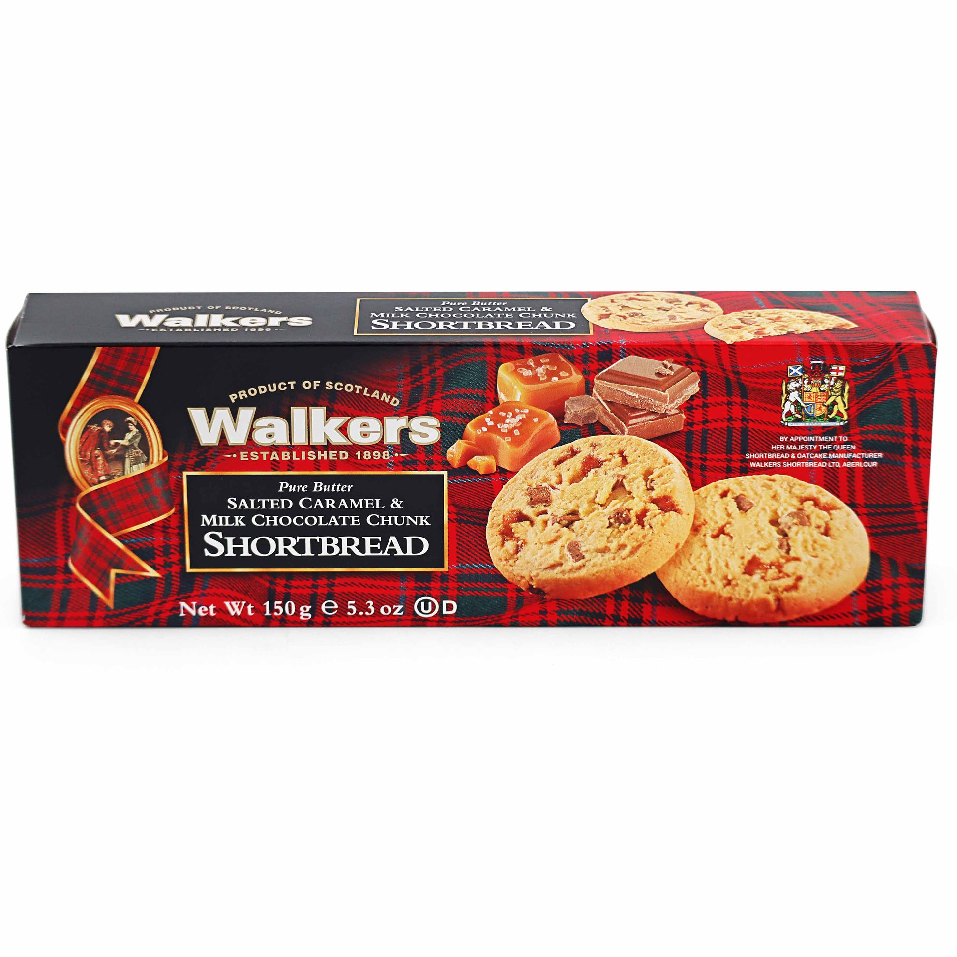 Walkers Salted Caramel & Milk Chocolate Chunk Shortbread - 150g - British Biscuits