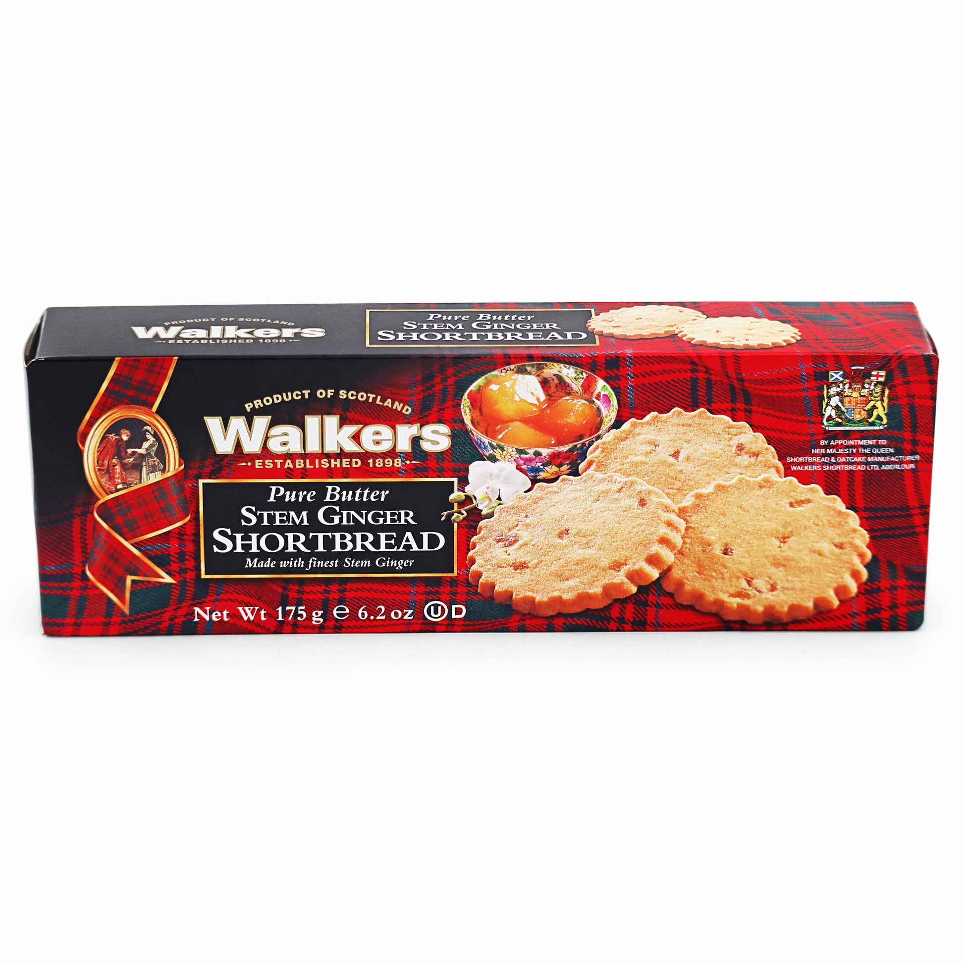 Walkers Stem Ginger Shortbread - 175g - British Biscuits
