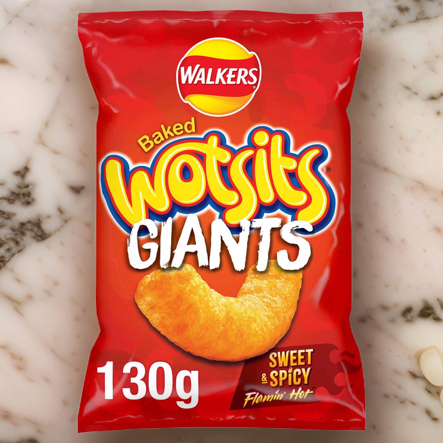 Walkers Wotsits Giants Flamin’ Hot Crisps - 130g (Sharing Bag) - British Treats