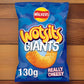 Walkers Wotsits Giants Really Cheesy Crisps - 130g (Sharing Bag) - Wotsits British Snacks