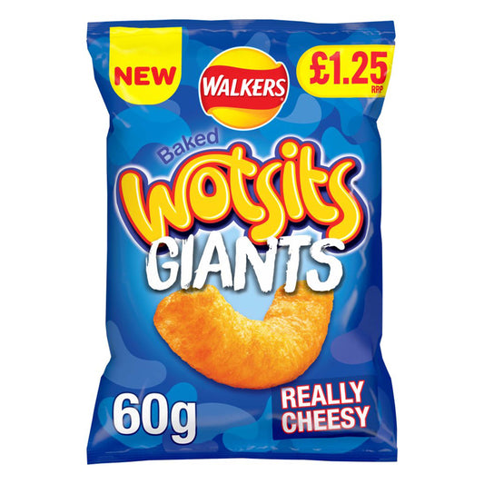 Wotsits Giants Really Cheesy 60g – (£1.25 Bag) - British Snacks