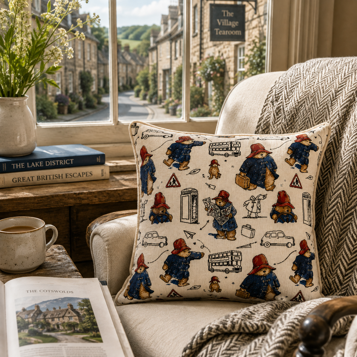 Paddington Bear™ Cushion Cover 45cm – Double-Sided Woven Tapestry