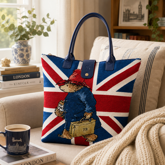 Paddington Bear Union Jack Foldaway Tapestry Shopping Bag