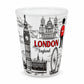 Black and White London Shot Glass on a clean white background