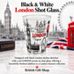 Black and White London Shot Glass in a British Gift Shop product advertisement