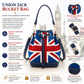 Union Jack Woven Tapestry Bucket Bag