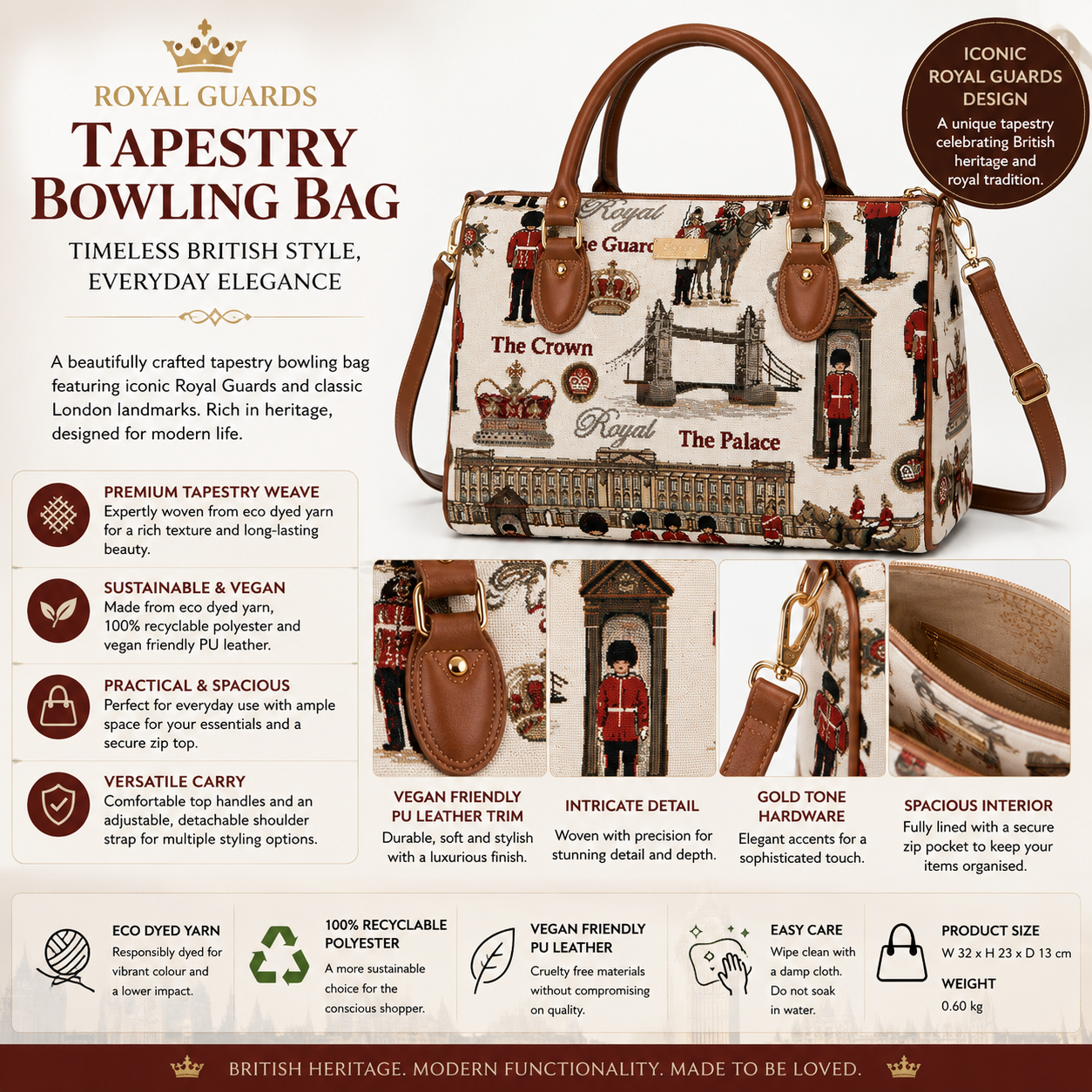 Royal Guards London Tapestry Bowling Travel Bag