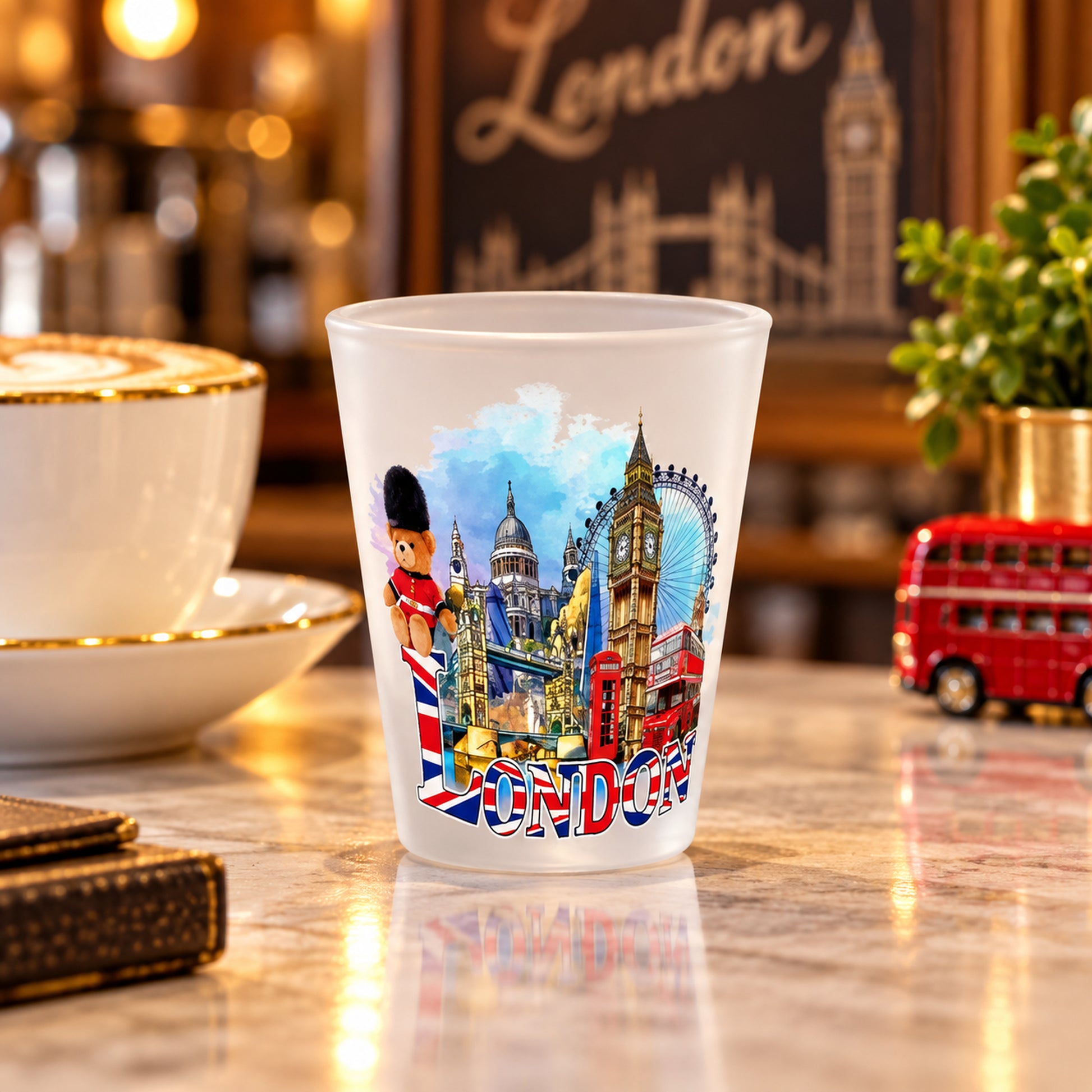 Colour London Shot Glass in a styled lifestyle setting