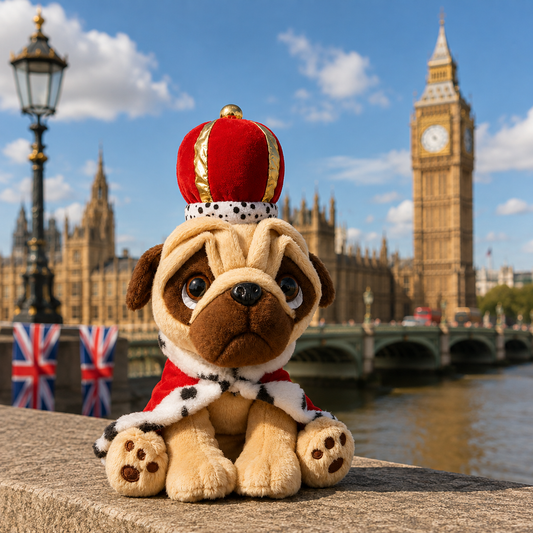 Crowned pug royal soft toy SD1653 outdoor lifestyle image
