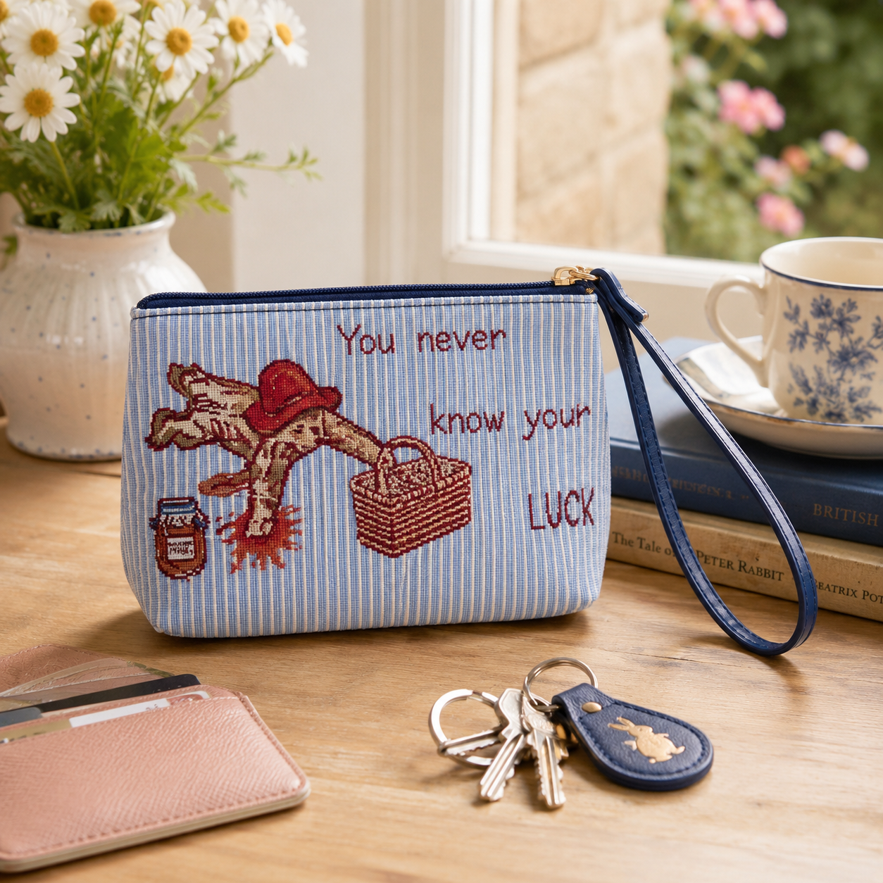 Paddington Bear Classic Mmmm Marmalade Tapestry Wristlet Bag – Blue